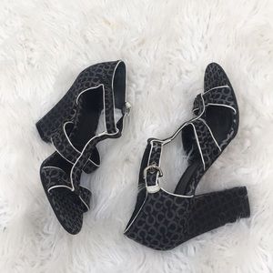 Coach black and gray heels